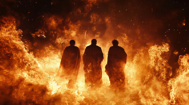 The three hebrews, shadrach, meshach and abednego thrown in a fiery furnace of fire by the order of King Nebuchadnezzar of babylon, unburnt and unhurt because God sent his angels to rescue them. FAITH