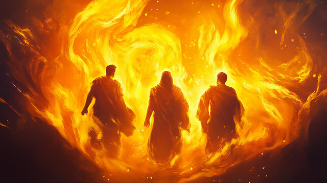 The three hebrews, shadrach, meshach and abednego thrown in a fiery furnace of fire by the order of King Nebuchadnezzar of babylon, unburnt and unhurt because God sent his angels to rescue them. FAITH