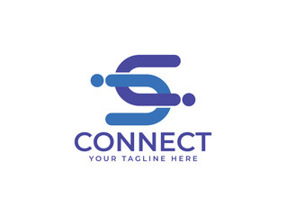 Letter C Logo, Connect Tech company logo, Abstract C Logo Design Vector Template. Vector illustration.