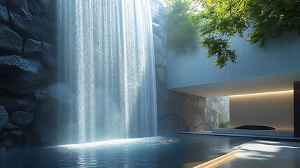 Luxurious images of modern fountain designs in elegant interior decor