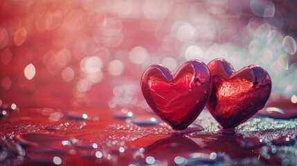 Obraz premium Two Hearts, One Love: Celebrating the Joy and Romance of Valentine's Day