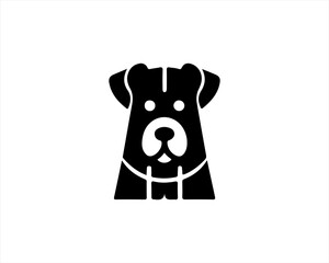 Dog head logo icon. Silhouette simple. Flat style. Black dog face.Dog logo design template. Vector illustration Animal Logotype concept. 
