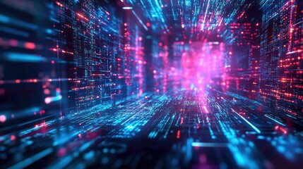 A futuristic 3D abstract techno illustration featuring a mystica