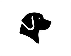 Dog head logo icon. Silhouette simple. Flat style. Black dog face.Dog logo design template. Vector illustration Animal Logotype concept. 