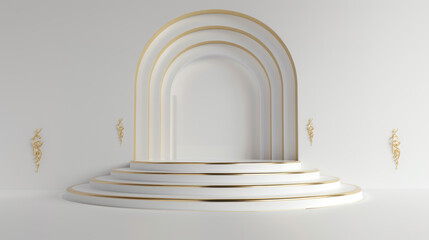 Obraz premium Luxury podium Gold podium Stylish Designer display stage decor