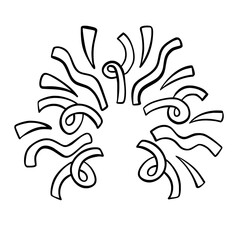 Hand drawn fireworks doodle outline