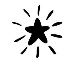 Hand drawn fireworks doodle outline