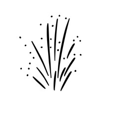 Hand drawn fireworks doodle outline