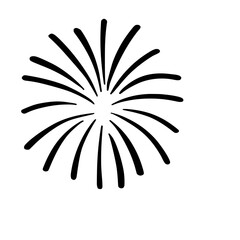 Hand drawn fireworks doodle outline