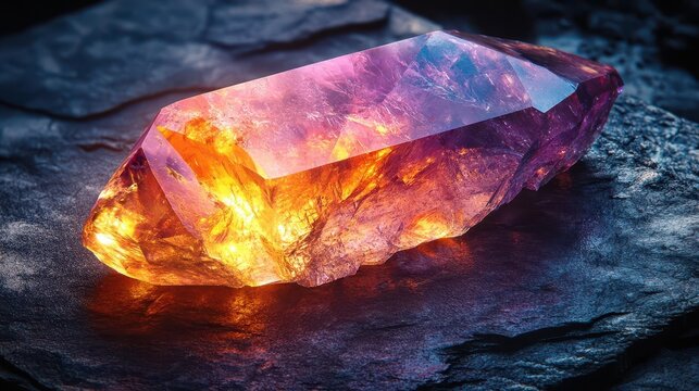 personalized postcard featuring a stunning fire opal crystal elegantly designed for decor with vibrant colors reflecting light creating an eyecatching and unique aesthetic