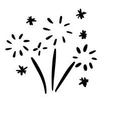 Naklejka premium Hand drawn fireworks doodle outline
