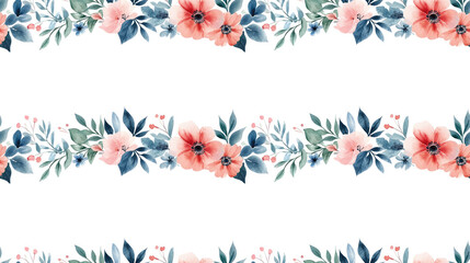 Cute watercolor frame design adorned with wildflowers perfect for cards and invitations