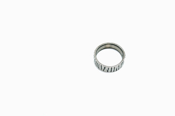 rustic wedding ring isolated on white background.
