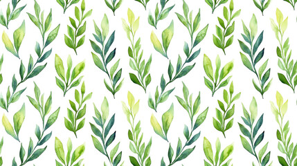 Obraz premium Watercolor kelp seamless pattern on a clean white background for ocean themed designs