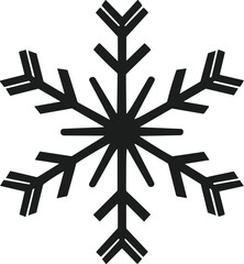 Modern Geometric Snowflake Vector Silhouette for Winter and Holiday Designs
