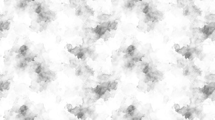 Gray watercolor texture with abstract washes and brush strokes on white paper background seamless pattern for textile and wallpaper design