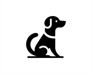 Dog head logo icon. Silhouette simple. Flat style. Black dog face.Dog logo design template. Vector illustration Animal Logotype concept. 