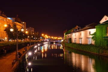 小樽運河の夜景