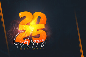 Happy New Year celebration banner and background design