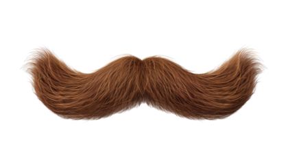 short beard or mustache brown color isolated on transparent background cutout