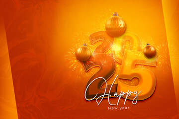 Happy New Year celebration banner and background design