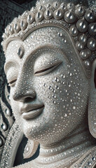 Marble buddha statue decorated with diamond 