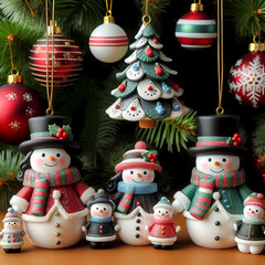 Christmas toys Christmas trees Christmas and New Year decorations in the form of toys near the tree