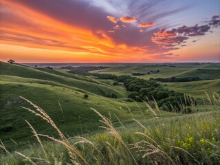 Breathtaking Sunset with Vibrant Hues of Orange and Purple Painting the Evening Sky Beautifully