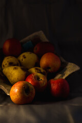 still life with apples and pears