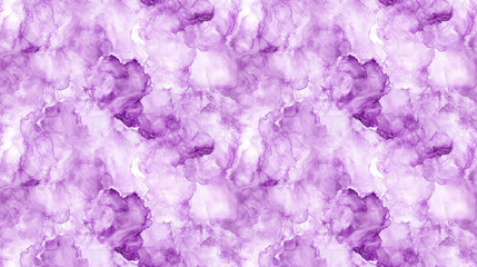 Fototapeta premium Colorful violet marble ink texture creating a seamless pattern on a white watercolor background ideal for bath product packaging home decor