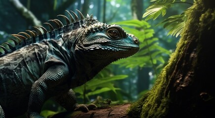 Fototapeta premium wild animal close-up, wild animal in wild nature, close-up of wild beautiful animal in the nature