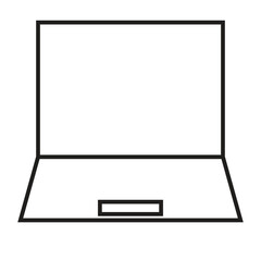 A laptop shaped design icon that can be used as a symbol of technology, computers or other editing tools.