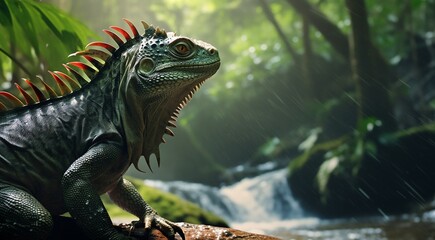 Fototapeta premium wild animal close-up, wild animal in wild nature, close-up of wild beautiful animal in the nature