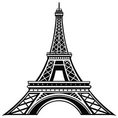 eiffel tower on white background