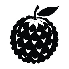 tropical lychee fruit silhouette vector illustration for botanical design