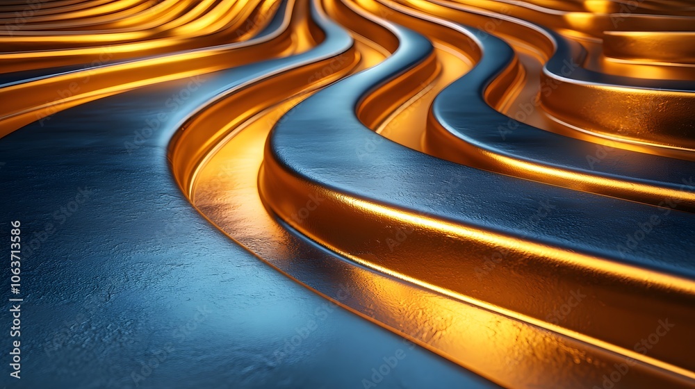 Aufkleber abstract flowing lines with metallic finish