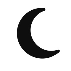 Crescent moon and stars illustration, Minimalist illustration of a crescent moon with surrounding stars, symbolizing night, sleep, and calm in a soft, simple style.