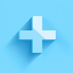 Obraz premium D Plus Sign White Plus Symbol Blue Background