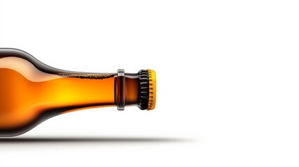 Amber Ale Bottle: Close-up of a beer bottle, showcasing its amber color and subtle details. Perfect for brewery websites, beer blogs, and advertising materials. 