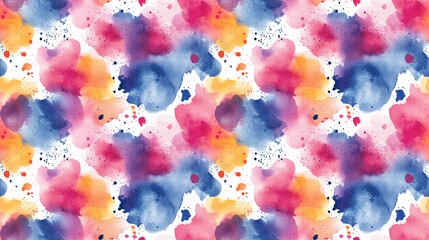 Obraz premium Watercolor seamless pattern featuring vibrant blots and splatters ideal for backgrounds and textile design
