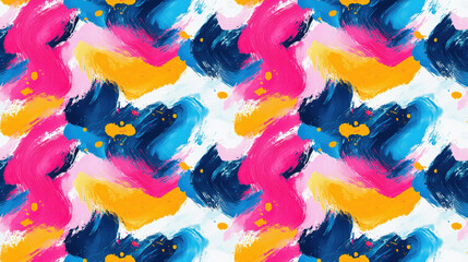 Abstract gouache background in vibrant colors creating a seamless pattern ideal for fabric designs or wallpaper