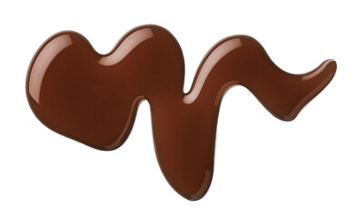 Dark chocolate sauce swirl isolated on white background
