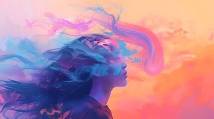 Vibrant Surreal Abstract Digital Dreamscape with Fluid Ethereal Motions