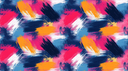 Obraz premium Brushed painted abstract background seamless pattern showcasing vibrant brush strokes for artistic design applications