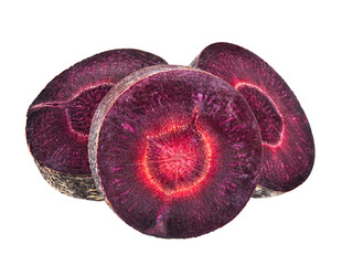 purple carrot isolated on white clipping path