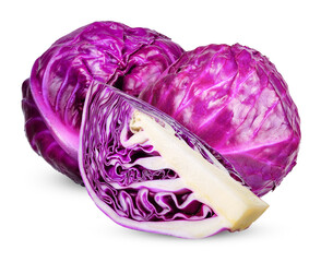 Fototapeta premium Red cabbage isolated on the white background
