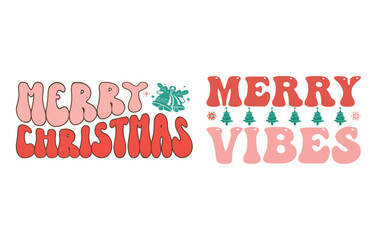 Christmas day wavy retro t shirt design