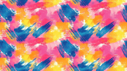 Vibrant seamless watercolor pattern with abstract designs and brush stroke textures for creative wallpaper applications