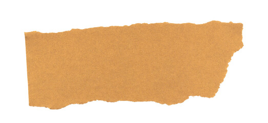 Paper scrap with torn edges, Golden brown Torn paper in a rectangle shape, ripped Golden brown paper sheet, label, banner paper graphic element, speech bubble isolated on a transparent background