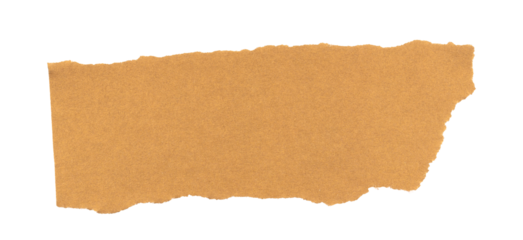 Paper scrap with torn edges, Golden brown Torn paper in a rectangle shape, ripped Golden brown paper sheet, label, banner paper graphic element, speech bubble isolated on a transparent background